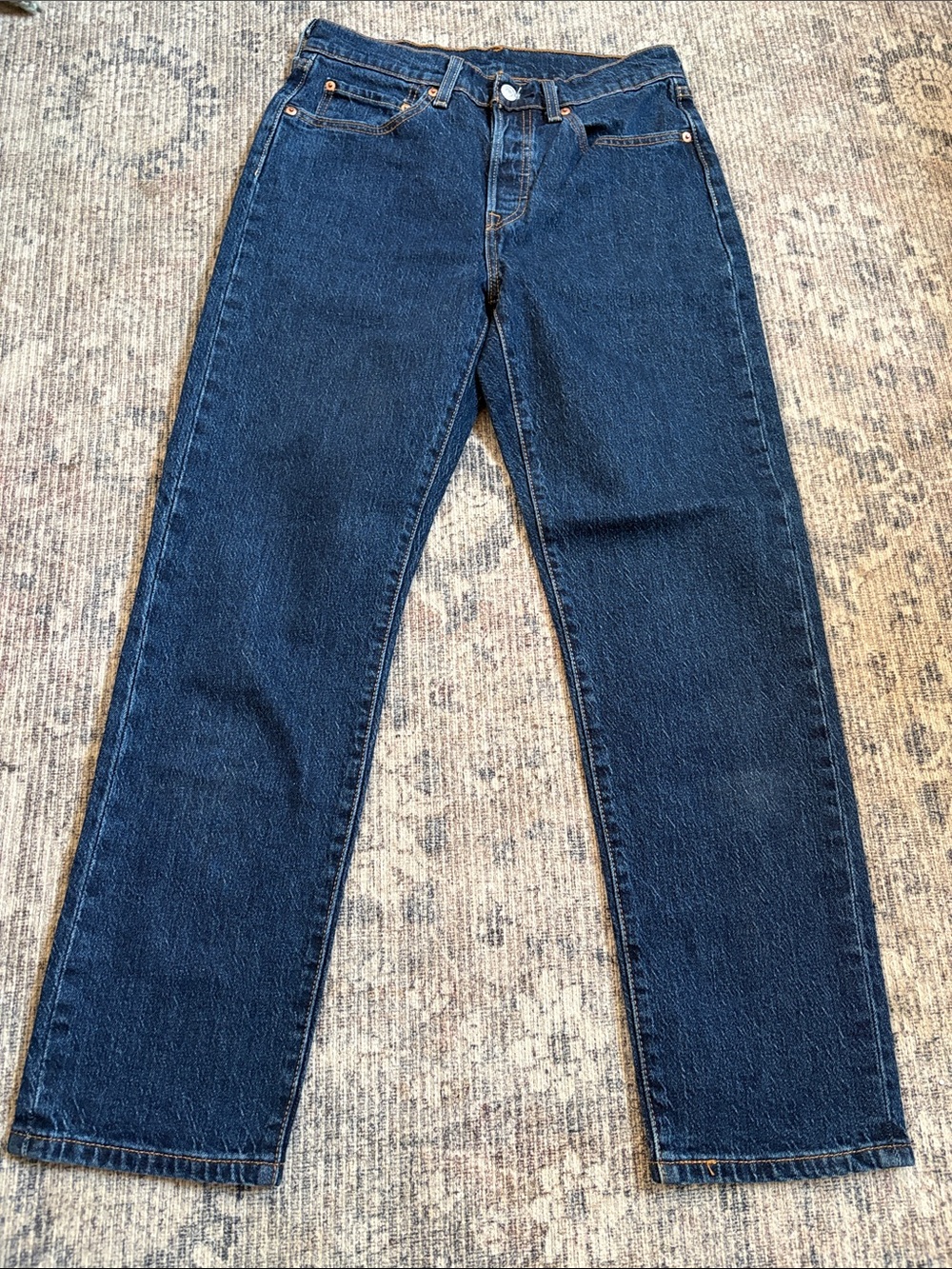 Levi’s Premium Straight-Leg Jeans in Dark Blue Denim Size W27 L28